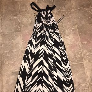 Black and white formal maxi dress